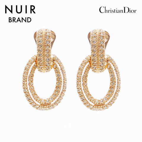 クリスチャンディオール Christian Dior ラインストーン イヤリング ゴールド WS6912