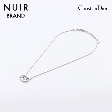 クリスチャンディオール Christian Dior 猫モチーフ ネックレス シルバー WS6925