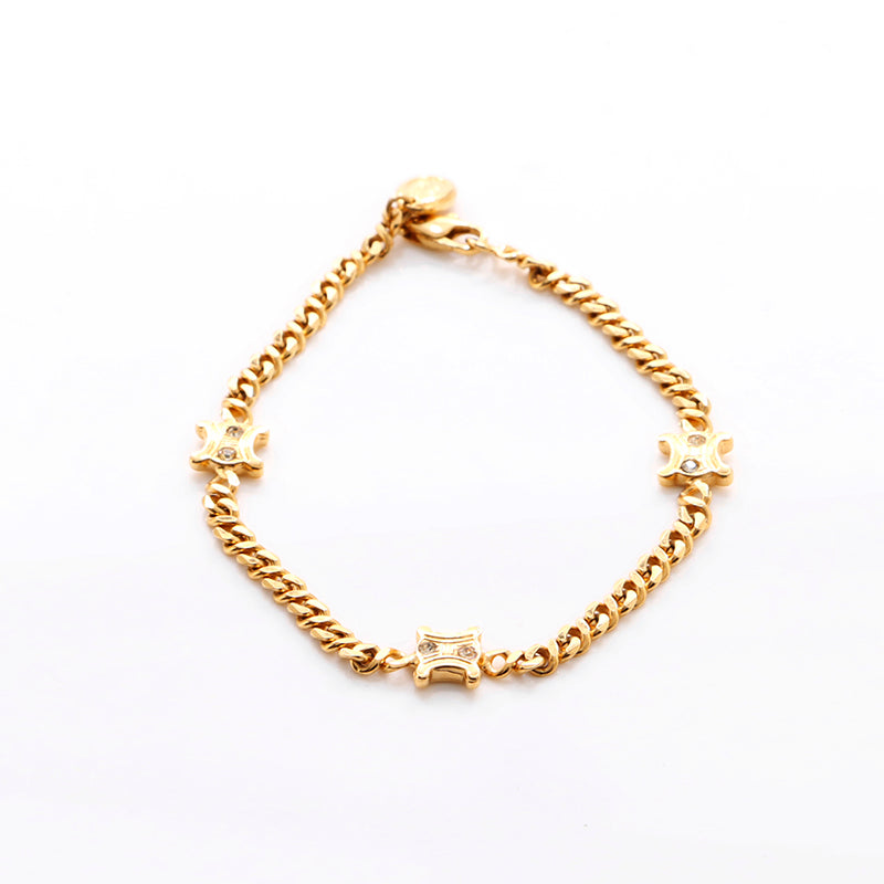 CELINE ブレスレット アクセサリー トリオンフティーン ゴールド CELINE セリーヌ ミニ トリオンフ ブレスレット ゴールド