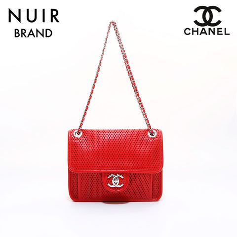 シャネル CHANEL ココマークパンチング　１８番台 ショルダーバッグ オレンジ レッド WS6945