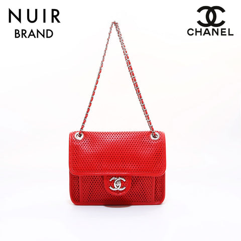 Chanel Coco Mark Punching Unit 18 Shoulder Bag Orange Red WS6945