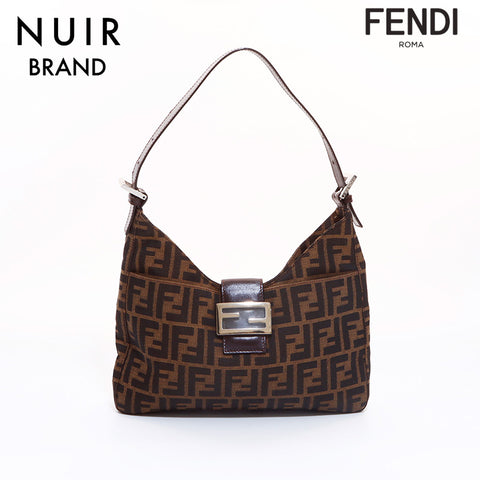 FENDI Zucca Shoulder Bag Brown WS6954