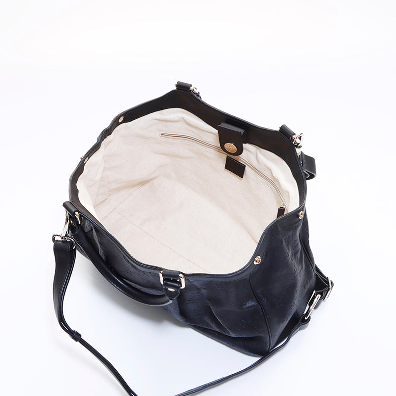 グッチ GUCCI グッチシマ レザー 2way ショルダーバッグ ブラック