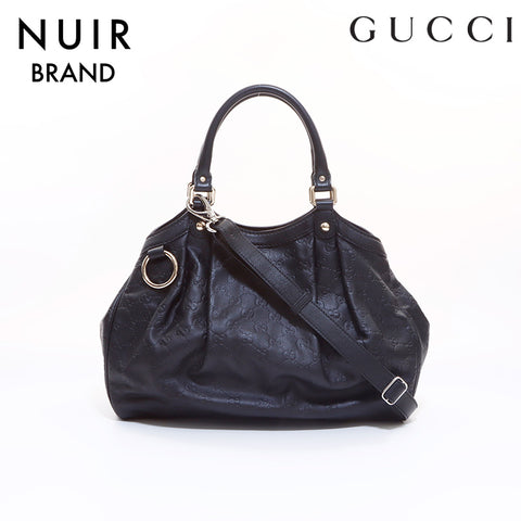 Gucci GUCCI Guccishima Leather 2-way Shoulder Bag Black WS6955