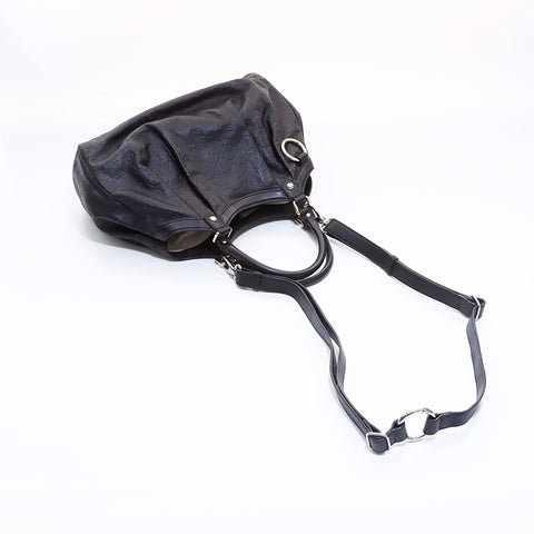 Gucci Gucci Guccishima皮革2向肩带黑色WS6955