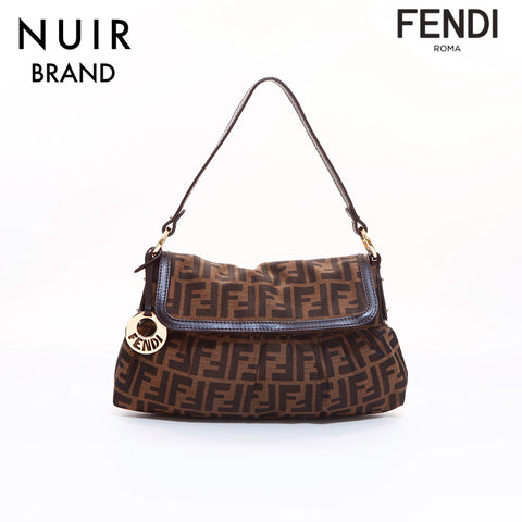FENDI Zucca Shoulder Bag Brown WS6959
