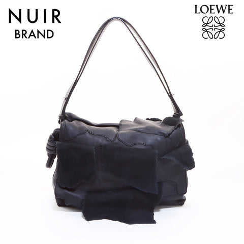 LOEWE Leather 2-way Shoulder Bag Black WS6963