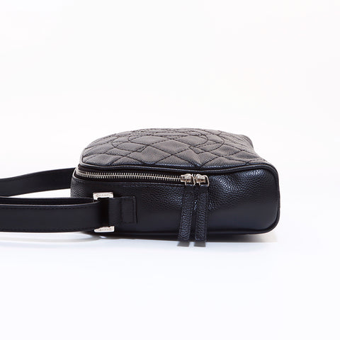 Chanel Deka Coco Matelasse Kaviar Haut Nr. 12 Umhängetasche Schwarz WS6979