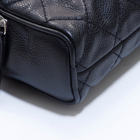 Chanel Deka Coco Matelasse Kaviar Haut Nr. 12 Umhängetasche Schwarz WS6979