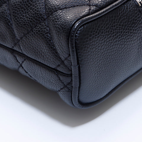 Chanel Deka Coco Matelasse Kaviar Haut Nr. 12 Umhängetasche Schwarz WS6979