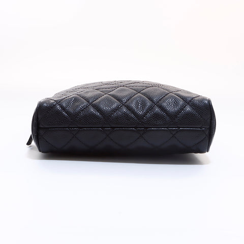Chanel Deka Coco Matelasse Kaviar Haut Nr. 12 Umhängetasche Schwarz WS6979