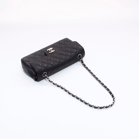 シャネル CHANEL ココマーク マトラッセキャビアスキン13番台SV金具 ショルダーバッグ ブラック WS6980