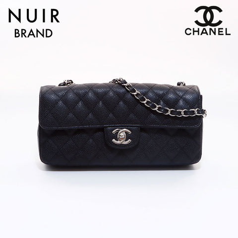 Chanel Coco Mark Matelasse Caviar Skin No. 13 SV Hardware Shoulder Bag Black WS6980