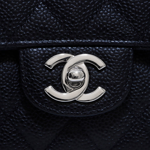 シャネル CHANEL ココマーク マトラッセキャビアスキン13番台SV金具 ショルダーバッグ ブラック WS6980