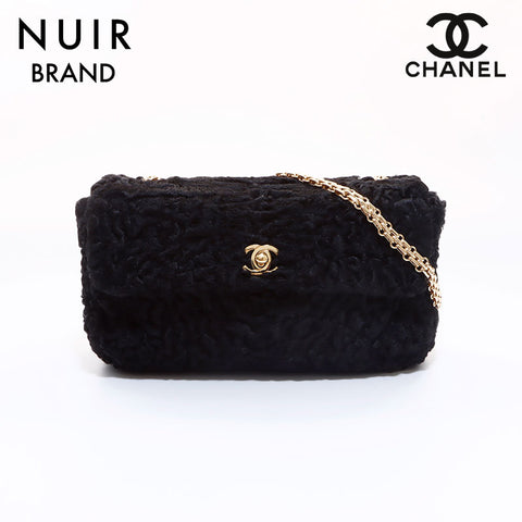 Chanel Coco Mark Fur No. 6 Shoulder Bag Black WS6983