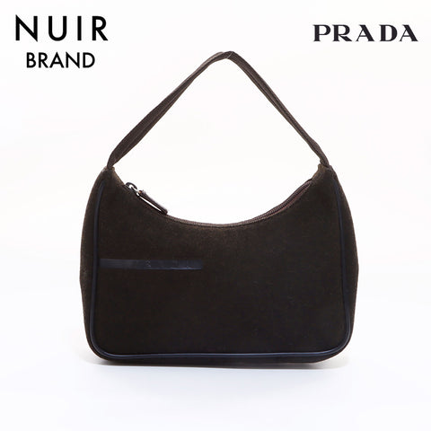 PRADA Sports Wool Handbag Khaki WS6991