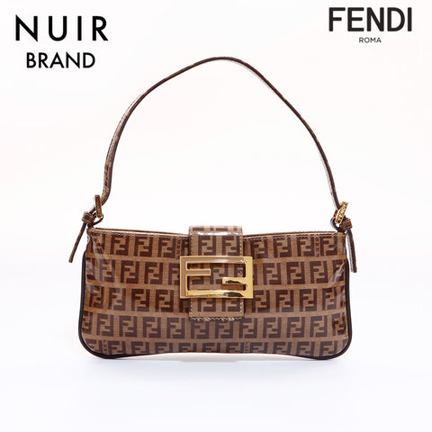 FENDI Zucca Handbag Brown WS6992