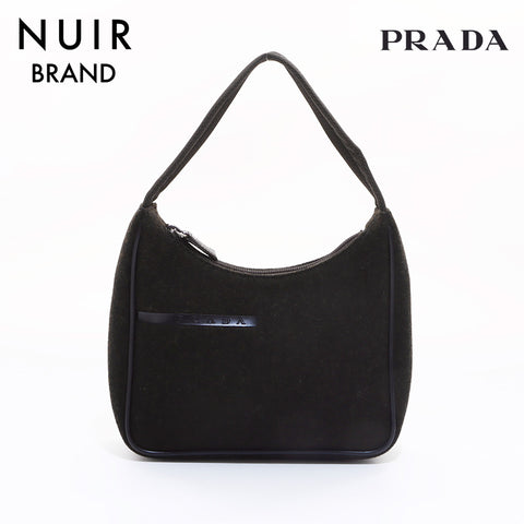 PRADA Wool Handbag Khaki WS6996