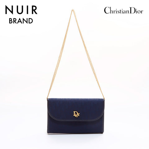Christian Dior DIOR Monogram Shoulder Bag Navy WS7000
