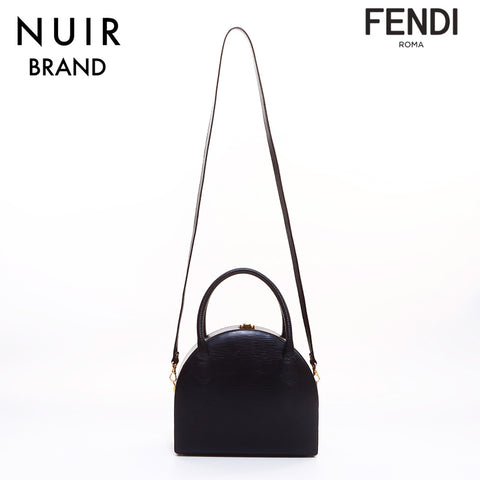 FENDI Epi Leather Handbag Black WS7004