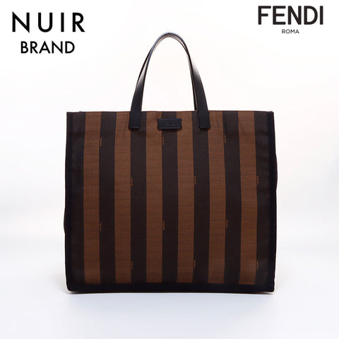 FENDI Canvas Pecan Pattern Tote Bag Brown Beige WS7007