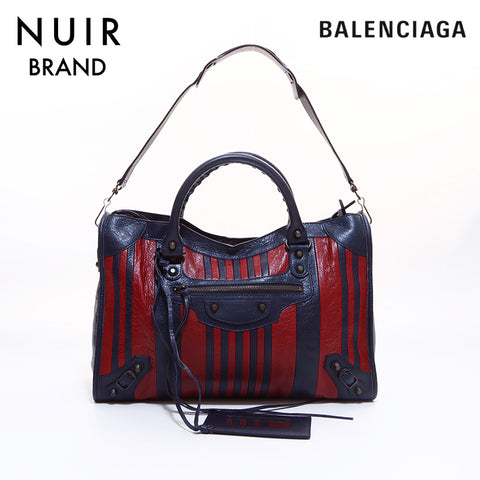 Balenciaga Classic City Marine Bordeaux Shoulder Bag Navy Navy WS7008