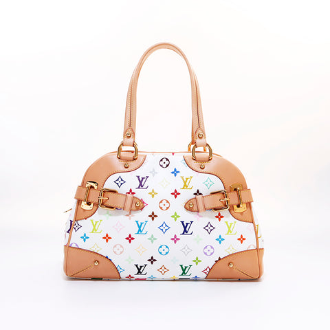 ルイ・ヴィトン LOUIS VUITTON マルチカラー ハンドバッグ ホワイト WS7009