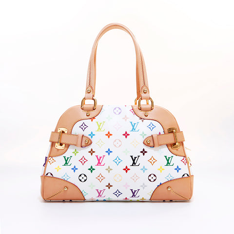 ルイ・ヴィトン LOUIS VUITTON マルチカラー ハンドバッグ ホワイト WS7009