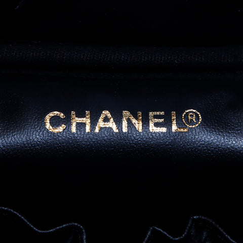 シャネル CHANEL キャビアスキン バニティ ハンドバッグ ブラック WS7015