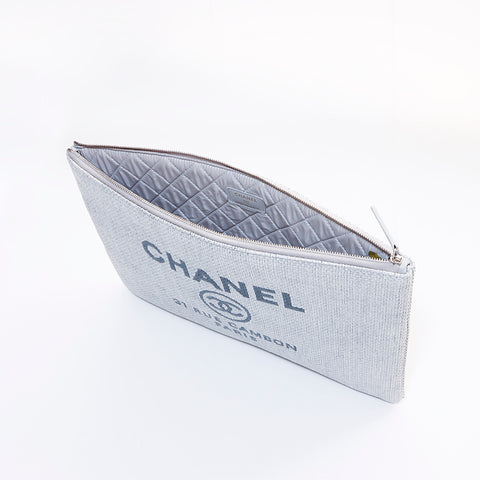 シャネル CHANEL ドーヴィル クラッチバッグ グレー WS7017