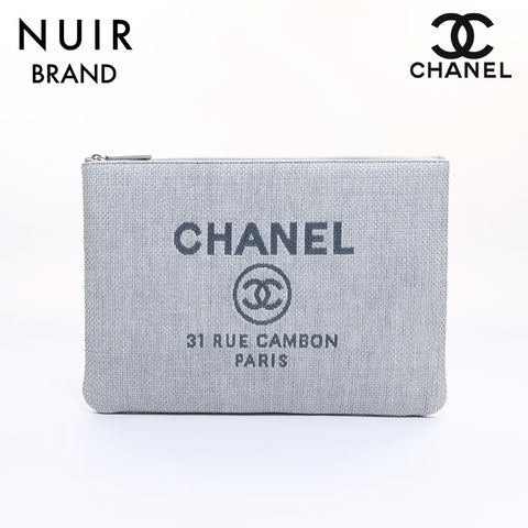 Chanel Deauville Clutch Bag Grey WS7017