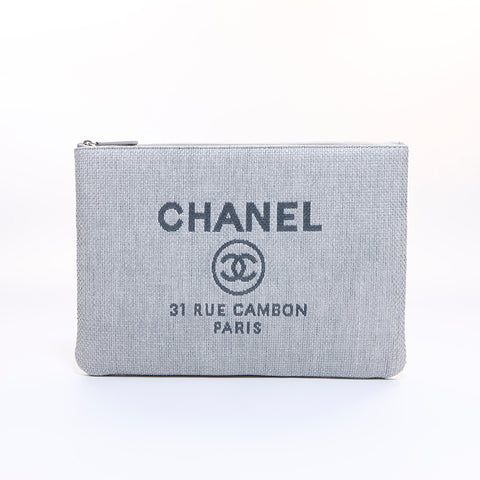 シャネル CHANEL ドーヴィル クラッチバッグ グレー WS7017