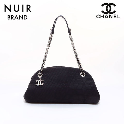 Chanel Camellia Coco Mark Handbag Black WS7020