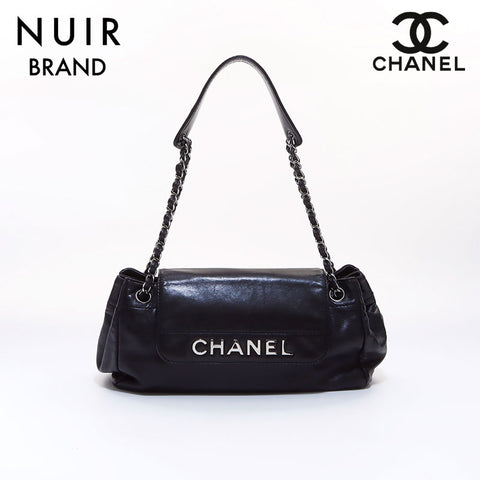 シャネル CHANEL ロゴ ハンドバッグ ブラック WS7021