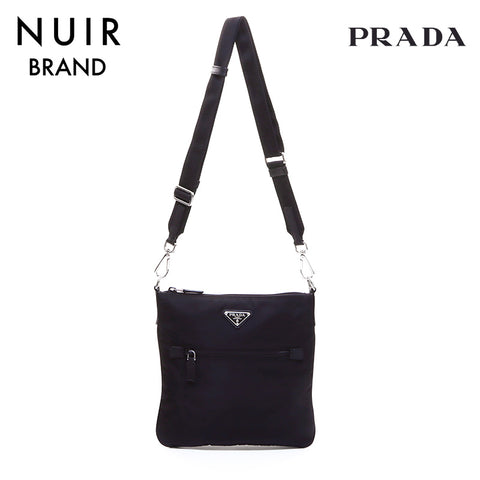 PRADA Logo Shoulder Bag Black WS7024