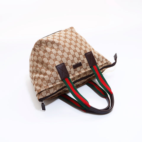 グッチ GUCCI GGキャンバス シェリーライン ハンドバッグ ブラウン WS7026