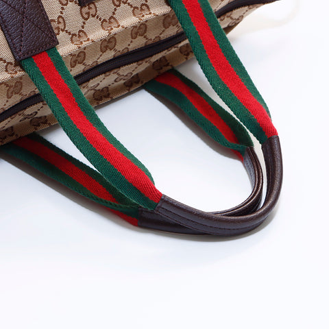 グッチ GUCCI GGキャンバス シェリーライン ハンドバッグ ブラウン WS7026