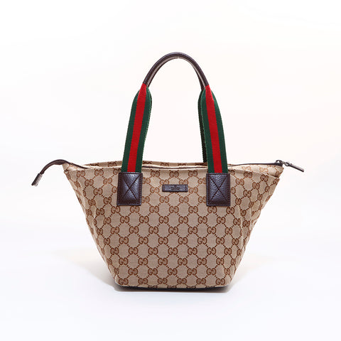 グッチ GUCCI GGキャンバス シェリーライン ハンドバッグ ブラウン WS7026