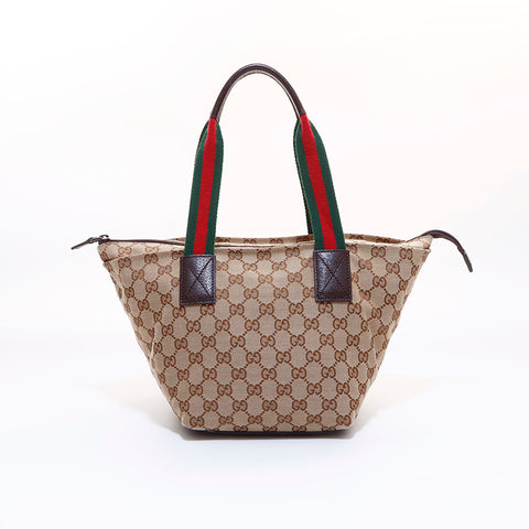 グッチ GUCCI GGキャンバス シェリーライン ハンドバッグ ブラウン WS7026