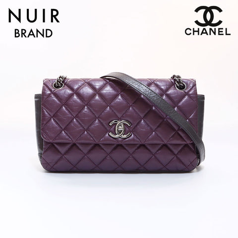 Chanel CHANEL 2013 Lambskin Chain Shoulder Bag Purple WS7030