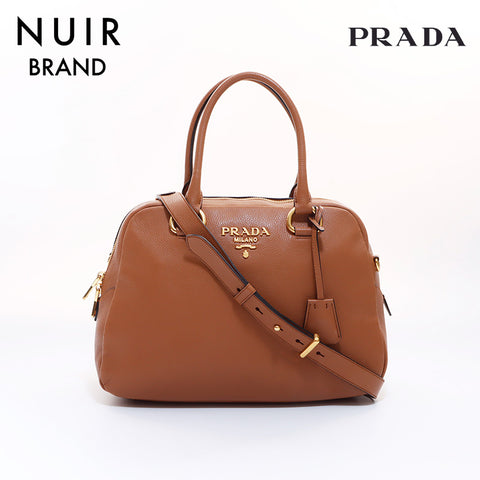PRADA 2way Handbag Brown WS7035