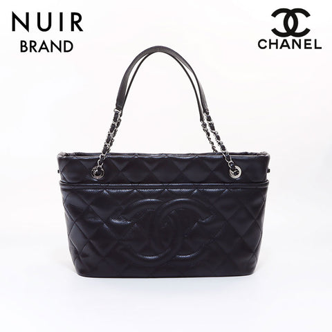 シャネル CHANEL 2013年 ココマーク キャビアスキン トートバッグ ブラック WS7054