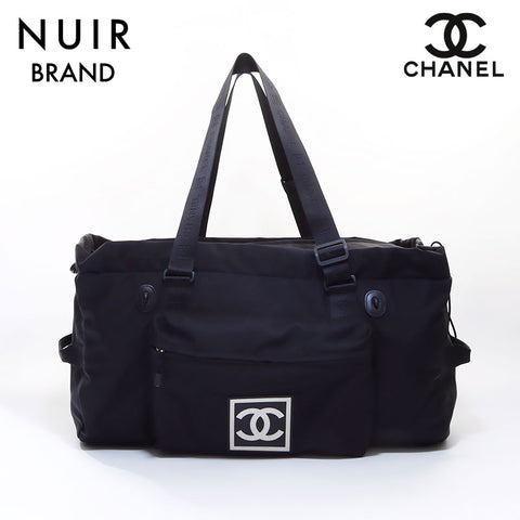 Chanel CHANEL 2003-2004 Sports Line Boston Bag Black WS7057