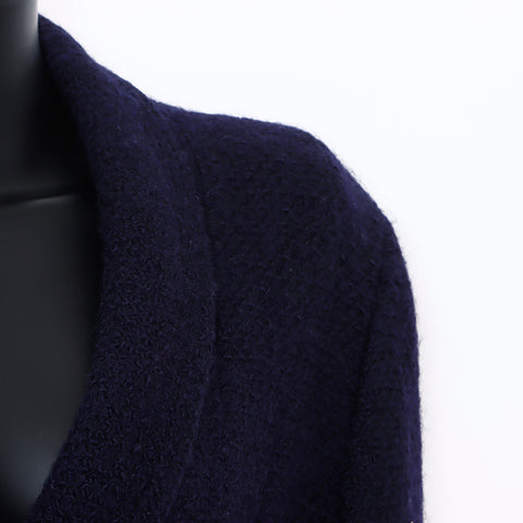 Chanel CHANEL 1990s Cotton Coco Mark Button Double Jacket Navy WS7061