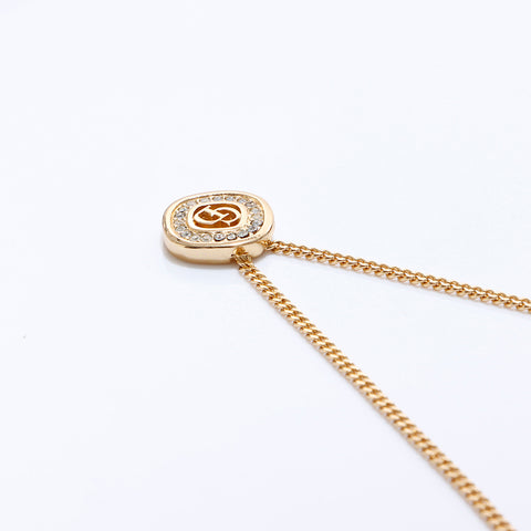 Christian Dior Logo Rhingestone Collier Gold WS7073
