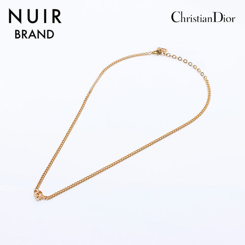 クリスチャンディオール Christian Dior ロゴ ネックレス ゴールド WS7076