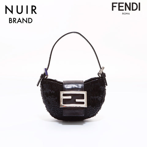 フェンディ FENDI ビーズ ポーチ ブラック WS7096