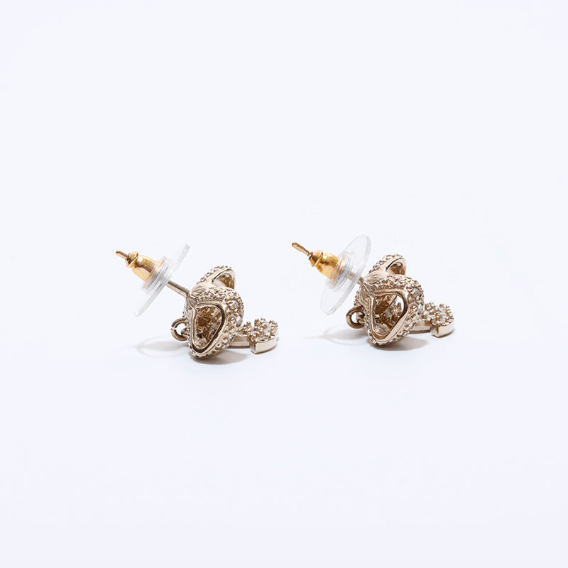 シャネル CHANEL 2000s ココマーク リボン ピアス ゴールド WS7108