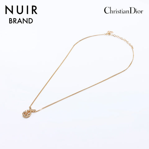 クリスチャンディオール Christian Dior ロゴ ネックレス ゴールド WS7109