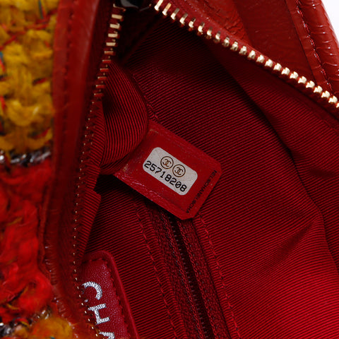 シャネル CHANEL ガブリエル ツイード ウール 25番台 ショルダーバッグ オレンジxイエロー WS7118
